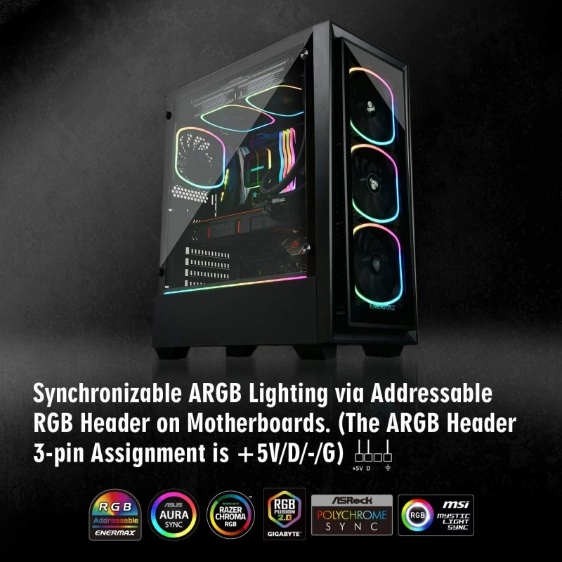 Enermax SquA ARGB PWM 120mm Case Fan - 6 Pack