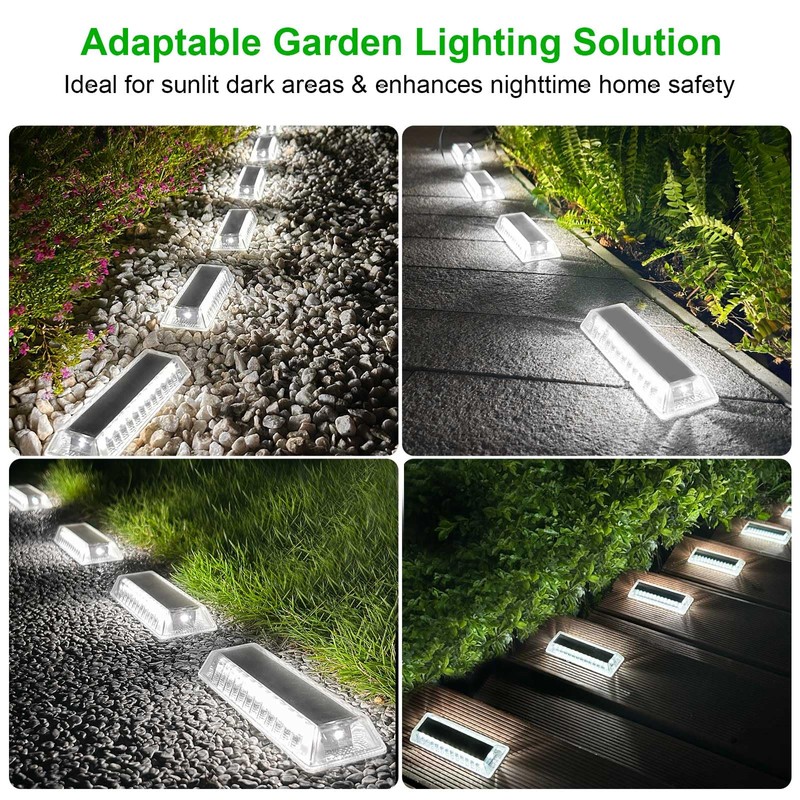 Lacasa Solar Deck Lights, Solar Light Outdoor Waterproof IP68, 8