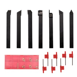 Lathe Turning Tool Set, Weytoll 21pcs 10mm Lathe Tool Holder- Shank Lathe Turning Tool Holder Boring Bar Carbide Inserts Lathe Turning Tool, Woodturning Power Lathe Accessories