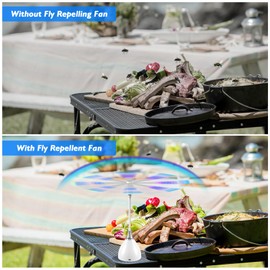 AMZtime 3er USB C Fliegenwedler mit Schalter, Fliegenabwehr/Wespenwedler für Den Tisch, Aufhängbar Fliegen Ventilator | Insektenschutz | Fliegenvertreiber | Fliegenschutz, TUT den Fingern Nicht WEH