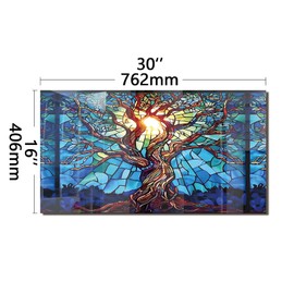 DAIFURONGE Tempered Glass Backsplash For Kitchen Behind Stove,Stove Backsplash Top Cover,Easy to Clean Glass Splashback, Sink Cover Splash Guard,Home Kitchen Wall Decor (30"x16"(76.2x40.64cm))