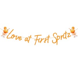 MEJOSER Aperol Decorative Garland JGA Banner Love at First JGA Decoration Women Wedding Wall Decoration Bachelor Party Bride to Be Orange Summer Team Bride Hen Night Bridal Shower Party