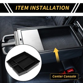 REPAIROCK Full Center Console Organizer Tray for Ford F150 2021-2024 Armrest Storage Box Insert Tray Full Console W/Bucket Seats ONLY Plastic Black