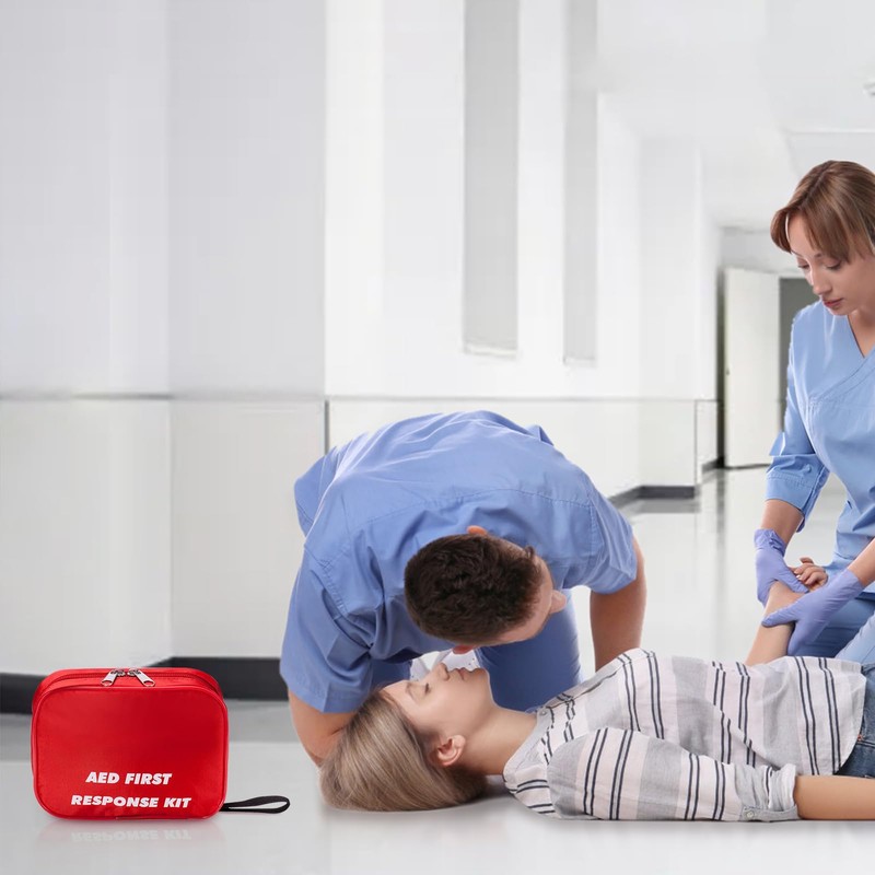 AED First Kit with CPR, Gloves, Razor, Scissors, Gauze Pads,