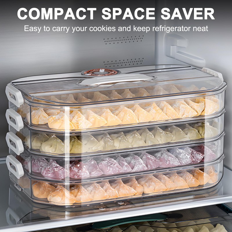 OFFKITSLY Food Storage Containers with Lids,4-Layer Plastic Cookie Storage Containers