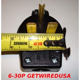 6-30P 3-Pin Male 220/250V Plug To L6-30R 220/250V 3-Prong Receptacle Outlet Miller Lincoln Hobart Plasma Cutter Welder Mig Tig Arc Adapter, Electrical Power Connector Cord Converter NEMA FX507W