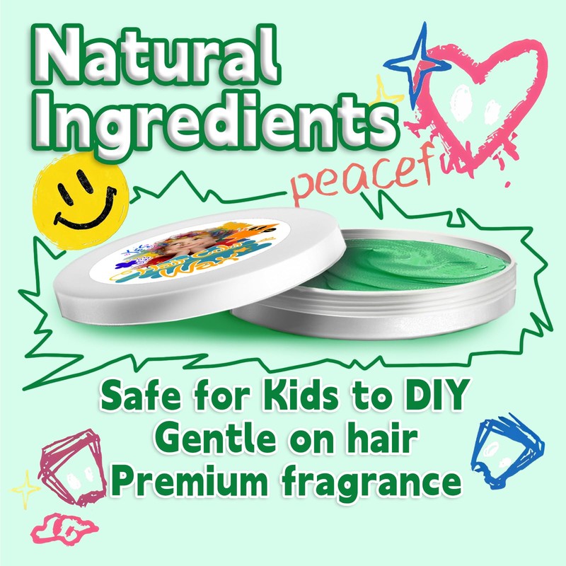 HAILIMIPRO Green-9 Hair Color Wax for Kids,Washable Temporary Hair Color