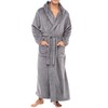 Alexander Del Rossa Mens Robe, Plush Fleece Hooded Bathrobe Men,