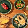AmorArc Ceramic Dinnerware Sets,Handmade Reactive Glaze Stoneware Plates and Bowls