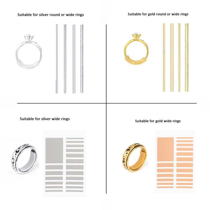 Yiteshi 46PCS Invisible Ring Sizer Adjuster for Loose Rings, Ring