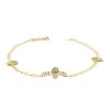 kelistom Evil Eye Anklet 14K White Gold Plated Ankle Bracelets