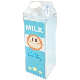Ensky Kirby Happy Morning Milk Carton Style Bottle, Approx. 8.1 x 2.2 x 2.2 inches (205 x 55 x 55 mm), Body: Polystyrene / Cap: Polypropylene