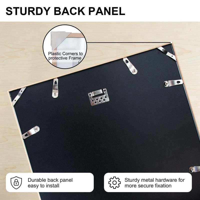 Boarding 18x18 Natural Poster Frame,8x8 Mat,Premium Metal,Tempered glass