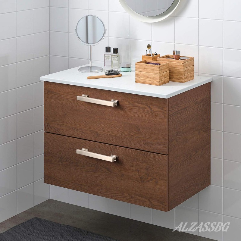 Alzassbg 10 Pack Brushed Satin Nickel Cabinet Pulls, 5 Inch(128mm)