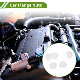 HOPESPANNER 5 Pcs M3 Car Flange Nuts Nylon Flat Hex Lock Flange Nuts Non-Slip Lock Flange White for Car Motorcycle