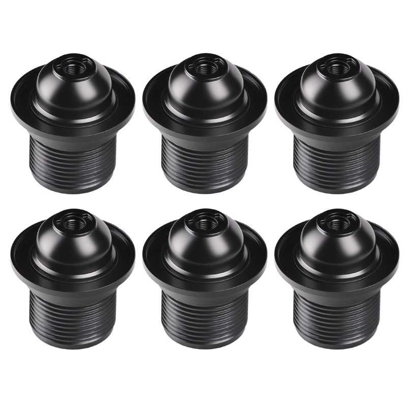 E27 Lamp Holder Black Compatible with Vintage Pendant Lights, Self-Locking