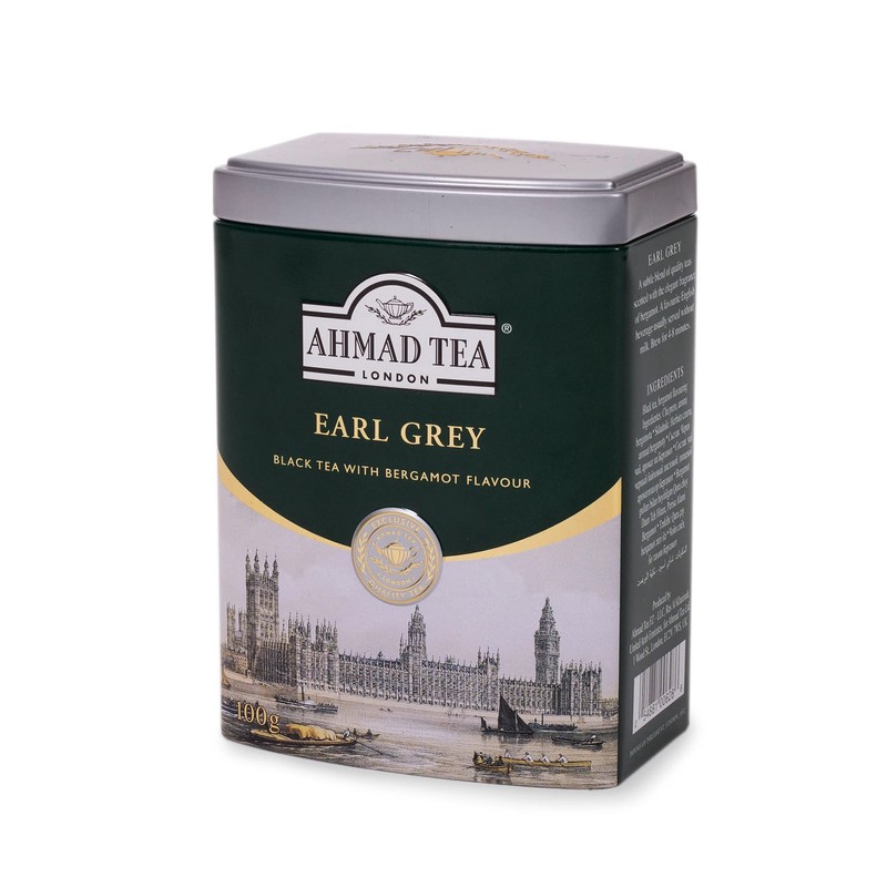 Ahmad Tea Caddy Gift Tin, English Scene, Earl Grey, 100