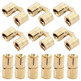 Murtenze 12PCS 10mm Hidden Brass Barrel Hinges, Invisible Cabinet Furniture Hinges 180 Degree Opening Angle Conceale Hinges for DIY Jewelry Box Hand Craft
