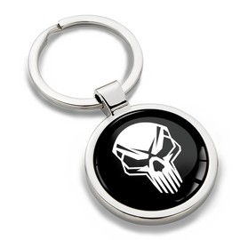 Biomar Labs Keychain Metal Keychain Car Key Chain with Gift Box Stainless Steel for Men Women Jewelry Accessories for Handbag Skull Black White KK 164, black/white