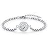 OHAYOO Women's Bracelet Silver 925 Compass Birthstone April Zirconia Bracelet