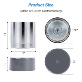 Gearzaar 2x Buddy Bearing Buddy Protectors Grease Wheel Hub 1.98 w/ Bras for Trailer Boat