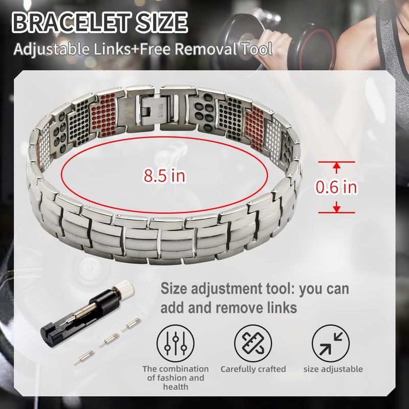 HyyMe Magnetic Bracelets for Men, Titanium Bracelet for Men, Ultra