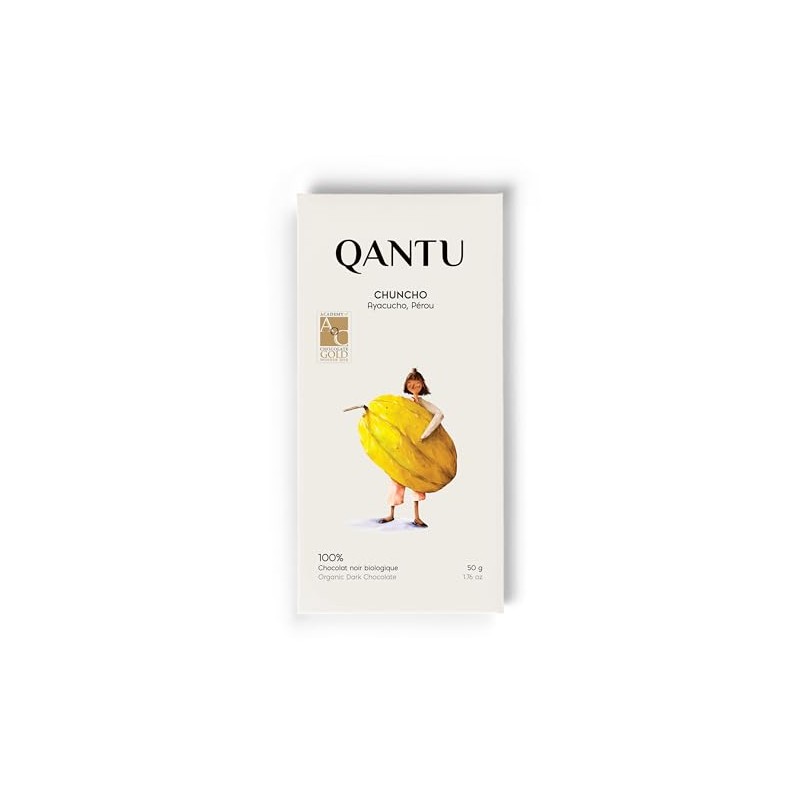 Qantu Chuncho Dark Chocolate Bar 100%, 50 GR