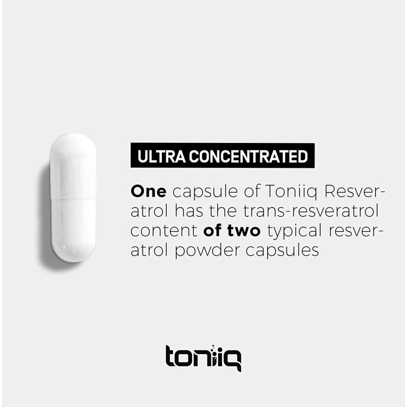 Toniiq Resveratrol Capsules - 98% Trans-Resverat