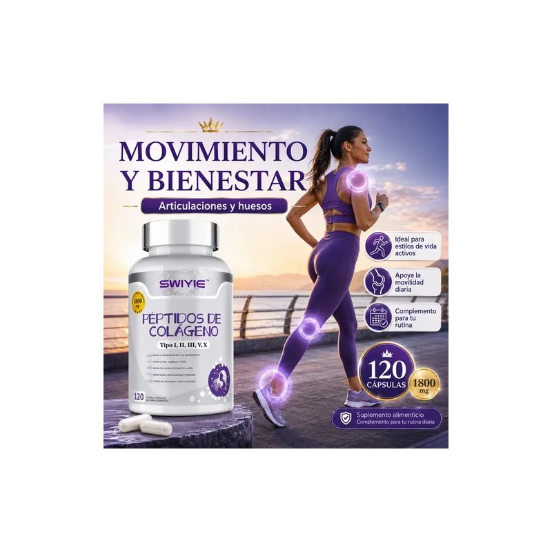Péptidos Colágeno Hidrolizado 120 Caps 1800mg