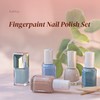 Inlifay Fingerpaint Nail Polish Sets, Organic Water-based, Non-harmful, Quick Drying Blue and Nude Shades (5 bottles)
