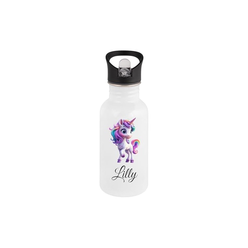 Personalisierte Trinkflasche Kinder Edelstahl [ 400ml ] - Robuste Trinkflasche