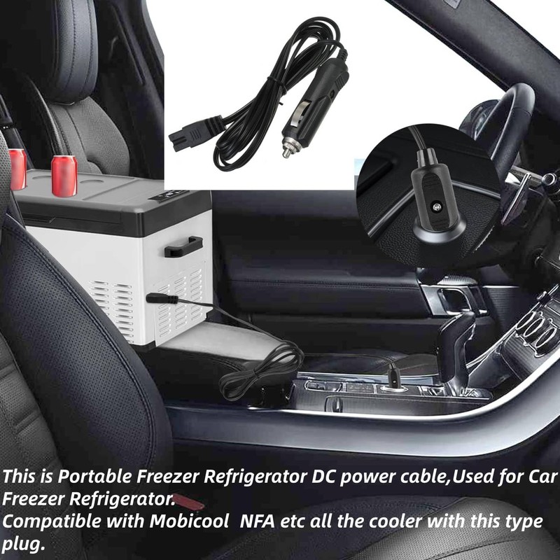 2m 12V DC Car Refrigerator Power Cord - Durable Electric