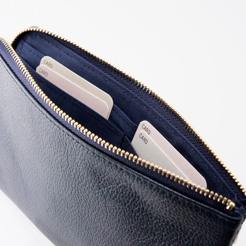 [SLIP-ON] Genuine Leather Wallet Multifunction Pouch OSL Wallet Pouch, Gray
