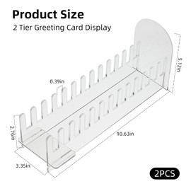 NICENEEDED 2 Pcs 12 Tier Acrylic Greeting Card Display Stand, Portable Card Display Rack Clear Postcard Holder Display, Stand Coaster Sticker Display Stand for Counter Tabletop
