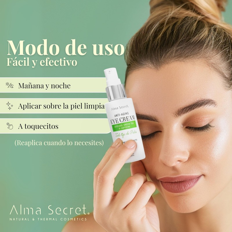 Alma Secret Contorno de Ojos Antiedad con Aguacate, Té Verde