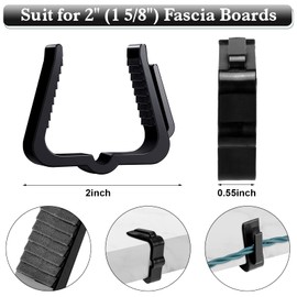 Marsui 200 Pcs Christmas Light Clips Outdoor Roof Hooks 1 5/8 Inch Fascia Boards Hanger Plastic Holiday Light Clip for Xmas Outside Decoration Roof Gutter Fence Eave (Black)