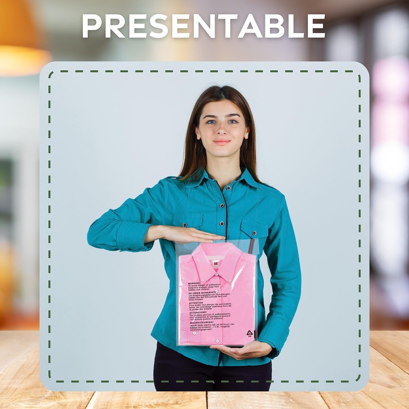 JeeJaan® 100 Pcs of Shirt Packaging Bags 8 x 10