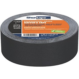 Shurtape P- 628 Cinta adhesiva recubierta de grado profesional, 48 mm x 50 m, color negro, 1 rollo (138775)