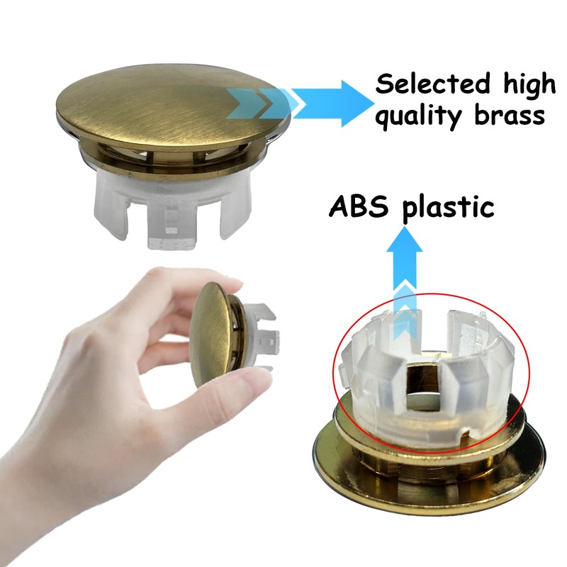2 Pack Sink Overflow Cover Basin Trim Copper Bathroom Sink