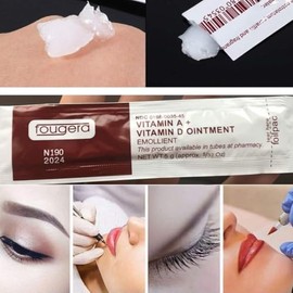 100 Crema Ungüentos Tatuaje Vitamina A y D Gel Reparador Cicatrices Antiinflamatorio Promueve la Curación de la Piel para Microblading/permanente Labi