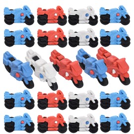 21 Pieces Car Erasers for Boys Motorcycle Party Favors, Puzzle Take Apart Eraser for Party Favors Mini 3D Fun Erasers (21 Pcs Motorcycle)