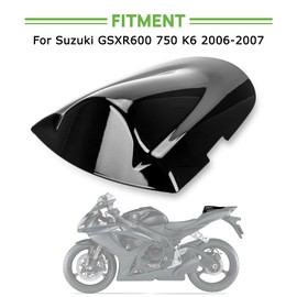 Motorcycle Rear Passenger Seat Fairing Cover Cowl Tail Section Motorcycle Fairing for GSXR600 750 K6 2006-2007, Black