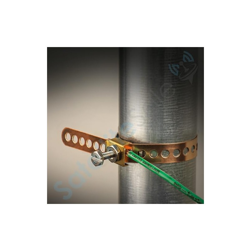 SatelliteSale Copper Coated Grounding Strap 12" Flexible and Adjustable Pack
