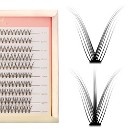 MANY BEAUTY "Revolution" False Eyelash Clusters, Pack of 200, Single Eyelash Extensions Set, 9-13 mm, Cluster Lashes for Eyelash Extension, V-Braiding Artificial Eyelashes (CC)