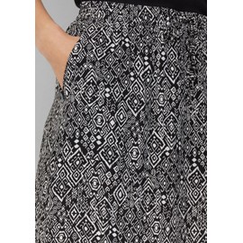 Viscose Midi Skirt with Pockets and Drawstring, black, 36