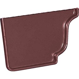 Amerimax 5 in. Galvanized Brown Left Gutter End Cap - 1 Each