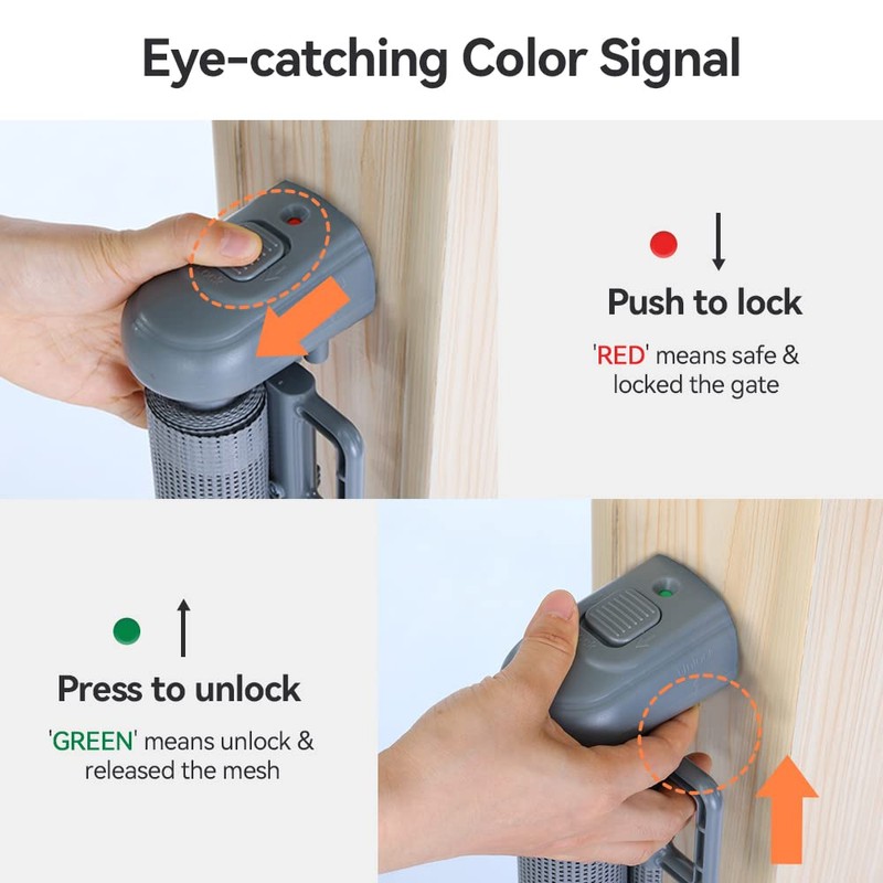 COMOMY Retractable Baby Gate for Stairs, 0-71" Mesh Dog Gate