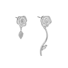 SLUYNZ 925 Sterling Silver Rose Dangle Earrings for Women Teenagers White Flower Dangle Earrings Tassel Wedding Earrings, Sterling Silver