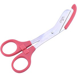 Bandage Scissors with Round Tip Perfect for Nurses,Veterinary and Home Use with with Colored Safety Guard 5 -Colours (Red)