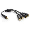 kenable 4 Way Jack Splitter 3.5mm Stereo Jack Plug to